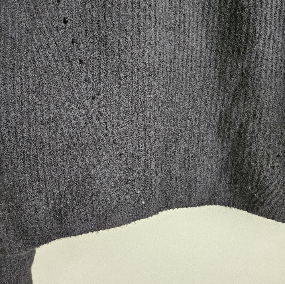 NWT Topshop Sweater Knit Turtleneck Drop Shoulder Fuzzy Black size 12 Large - Picture 5 of 7